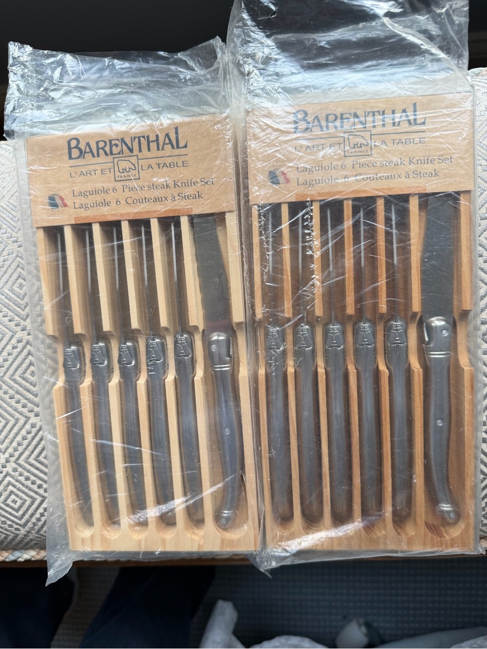 Barenthal 6 piece steak sets (2) Laguiole
